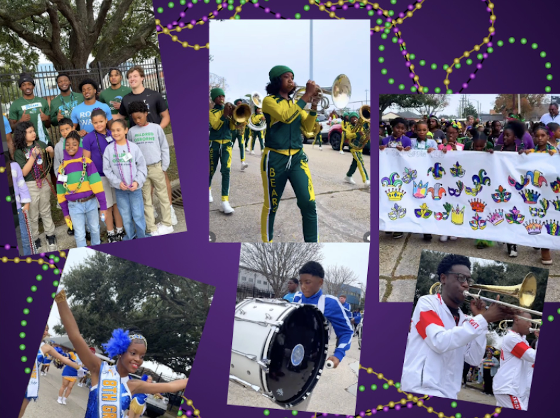 Osborne scholars and staff celebrate Mardi Gras in a festive parade